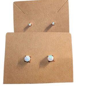 Set Of 2 Opal Stud Earrings